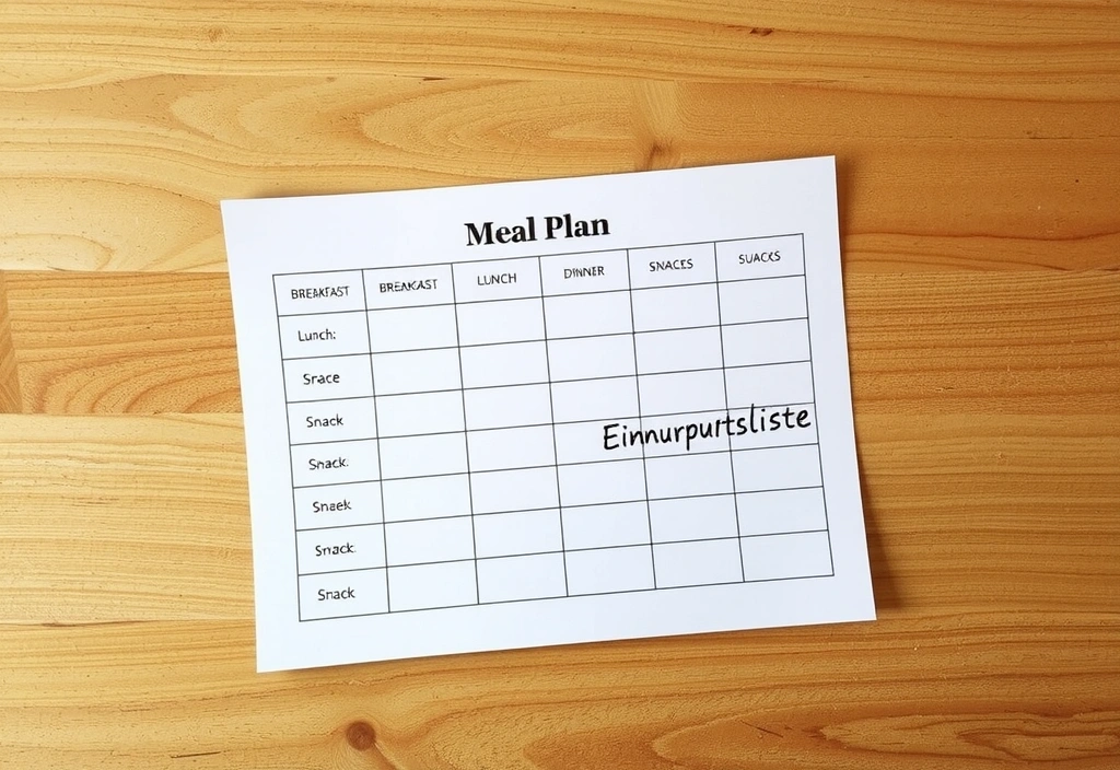 Schriftlicher Ernährungsplan Struktur